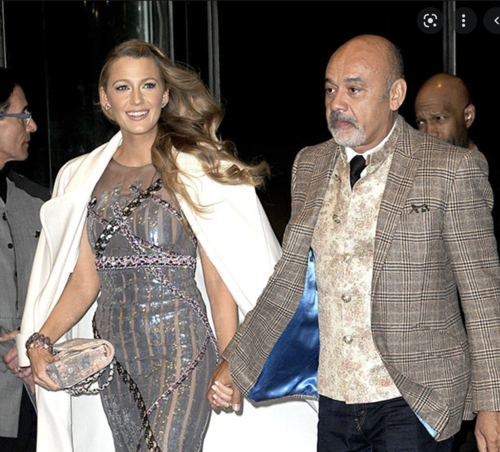 Blake Lively walks with Christian Louboutin